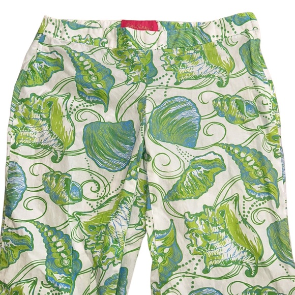 Lilly Pulitzer Presley Jubilee Buena Vista Shell Printed Flared Pants - 2 - Picture 3 of 11